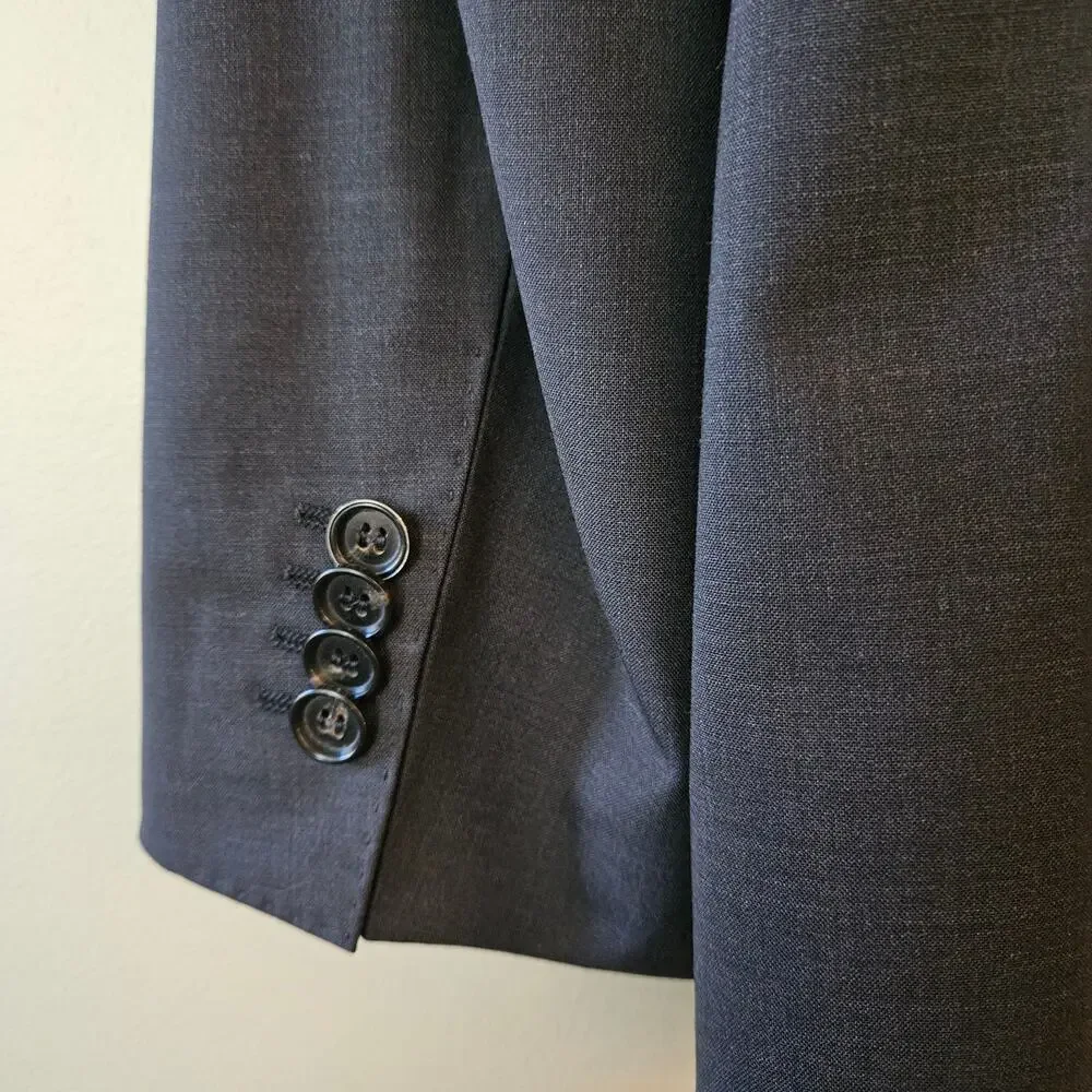 Hugo Boss Men's Slim Fit Wool Sports Coat Size 40L Huge/Genius Stretch Charcoal